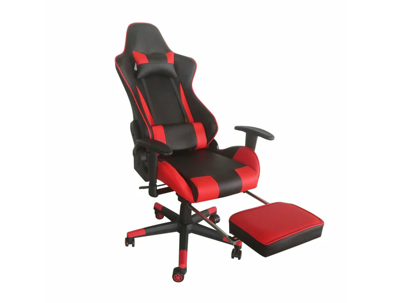 Red Color High Back Executive Gaming Chair w Footrest Office Computer Seating Racer Recliner Chairs
