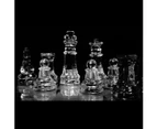 Glass Chess Set Extra Large 35 x 35 cm Board Elegant Clear Frosted Game Set