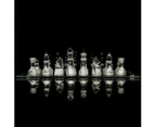 Glass Chess Set Extra Large 35 x 35 cm Board Elegant Clear Frosted Game Set