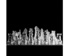 Glass Chess Set Extra Large 35 x 35 cm Board Elegant Clear Frosted Game Set