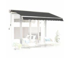 Elora Retractable Outdoor Awning Sunshade Folding Arm Hand Crank 4x2.5m Grey