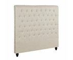 Foret Bed Head Double Size Upholstered Headboard Bedhead Frame Fabric Cream