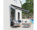 Elora Retractable Outdoor Awning Sunshade Folding Arm Hand Crank 4x2.5m Grey