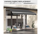 Elora Retractable Outdoor Awning Sunshade Folding Arm Hand Crank 4x2.5m Grey