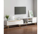 Foret TV Cabinet Stand Entertainment Unit Adjustable Storage Shelf Wooden White