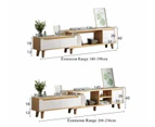 Foret TV Cabinet Stand Entertainment Unit Adjustable Storage Shelf Wooden White