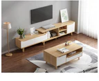 Foret TV Cabinet Stand Entertainment Unit Adjustable Storage Shelf Wooden White