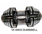 80kg Adjustable Dumbbell Set w Stand Home GYM Exercise Equipment Weight 17 weights 2x 40kg