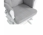 Foret 1 Seater Armchair Rocking Glider Chair Lounge Ottoman Footrest Fabric Grey Light 2pc Set