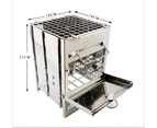 Camp Stove Folding Wood BBQ Fire Pit Stainless Steel Portable Outdoor Camping Small