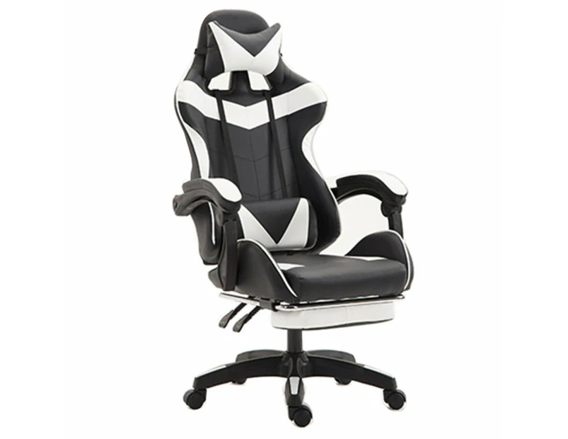 Grey Colour High Back Executive Office Gaming Chair Footrest Computer Seat Racer Recliner