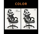 Grey Colour High Back Executive Office Gaming Chair Footrest Computer Seat Racer Recliner