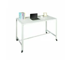 FORET Computer Desk Office PC Laptop Table Study Workstation Home White Metal