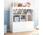 Foret Bookshelf Kids Bookcase Display Rack Organiser Children Cabinet Shelves White