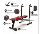 Multi Station Foldable Bench Press Incline Home Gym Fitness Olyimpic Weights Station