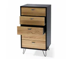 Foret Dresser Tallboy Lowboy Cabinet Bedroom Storage Chest 5 Drawers Wood Black