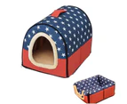 Pet Dog House Kennel Soft Igloo Beds Cave Cat Doggy Warm Cushion Fold L