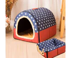 Pet Dog House Kennel Soft Igloo Beds Cave Cat Doggy Warm Cushion Fold L