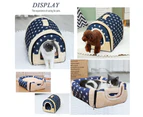 Pet Dog House Kennel Soft Igloo Beds Cave Cat Doggy Warm Cushion Fold L