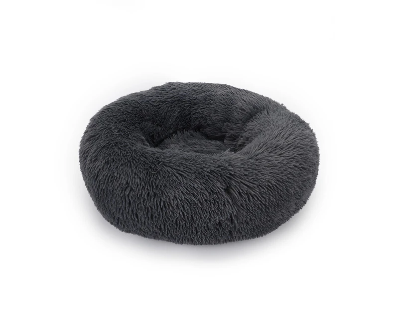 Warm Plush Round Donut Pet Dog Cat Bed Fur Cuddler Soft Doggy Puppy Calming Kennel