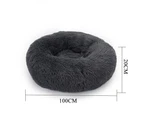 Warm Plush Round Donut Pet Dog Cat Bed Fur Cuddler Soft Doggy Puppy Calming Kennel