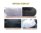 Warm Plush Round Donut Pet Dog Cat Bed Fur Cuddler Soft Doggy Puppy Calming Kennel