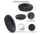 Warm Plush Round Donut Pet Dog Cat Bed Fur Cuddler Soft Doggy Puppy Calming Kennel