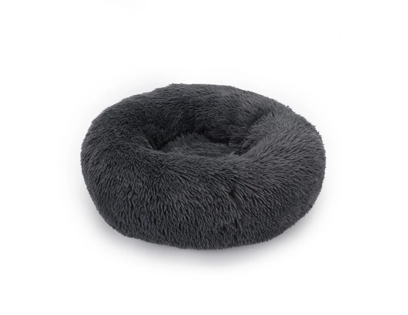 Warm Plush Round Donut Pet Dog Cat Beds Fur Cuddler Soft Puppy Calming Kennel