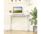 Giantex 100CM Computer Desk Home Office Laptop Table w/Metal Frame Study Writing PC Workstation White