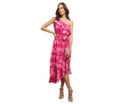 Liz Jordan - Womens Dress -  One Shoulder Dress - Pink