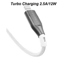 Cygnett Armoured Lightning to USB-A (2.0) Cable (1M) - White (CY4659PCCAL), 2.5A/12W,Braided,480Mbps Transfer,Fast Charge iPhone/iPad,MFi