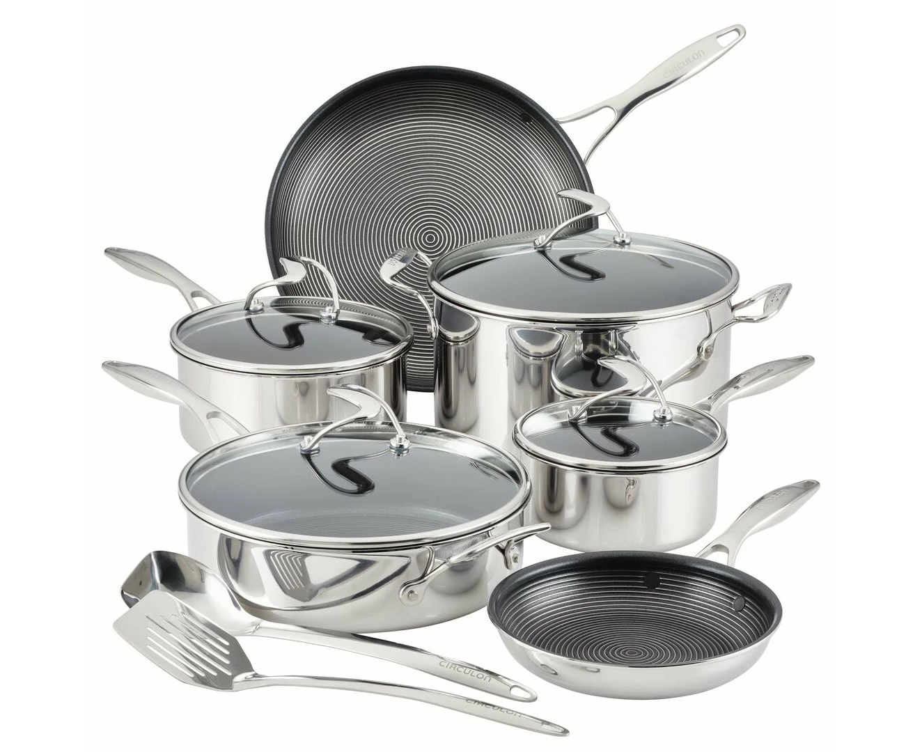 Circulon SteelShield Nonstick Stainless Steel C-Series 10 Piece Cookware Set + BONUS UTENSILS