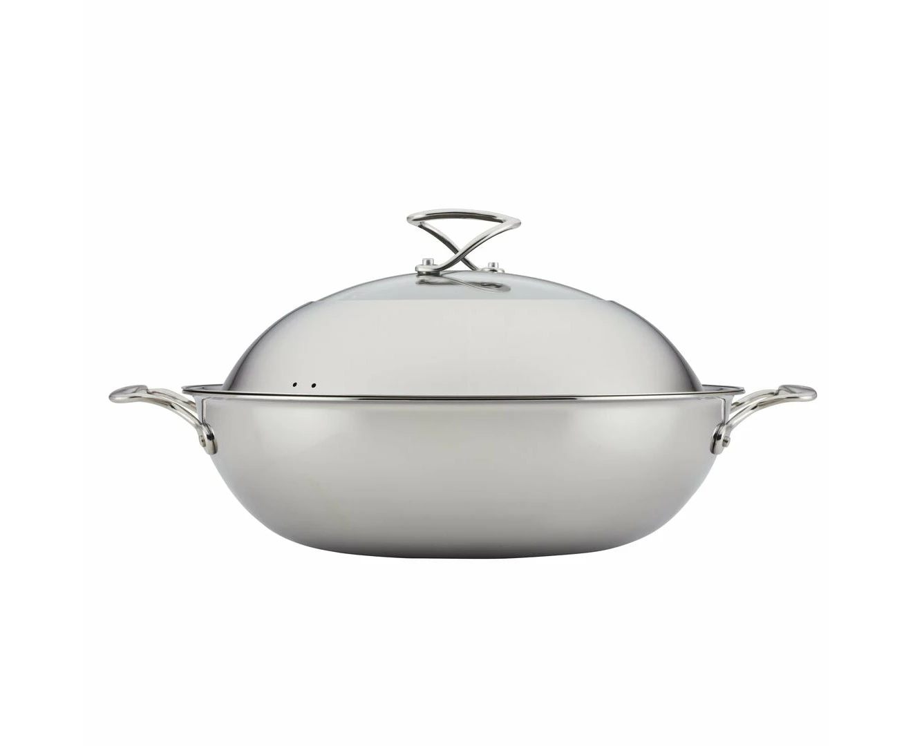 Circulon SteelShield Nonstick Stainless Steel C-Series 36cm Covered Wok with Clearview Lid