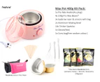 Pro 500ml Waxing Kit Wax Pot Heater (Sydney Stock) 400g Hard Beads Wax Warmer Beans Paperless Hair Removal Pink