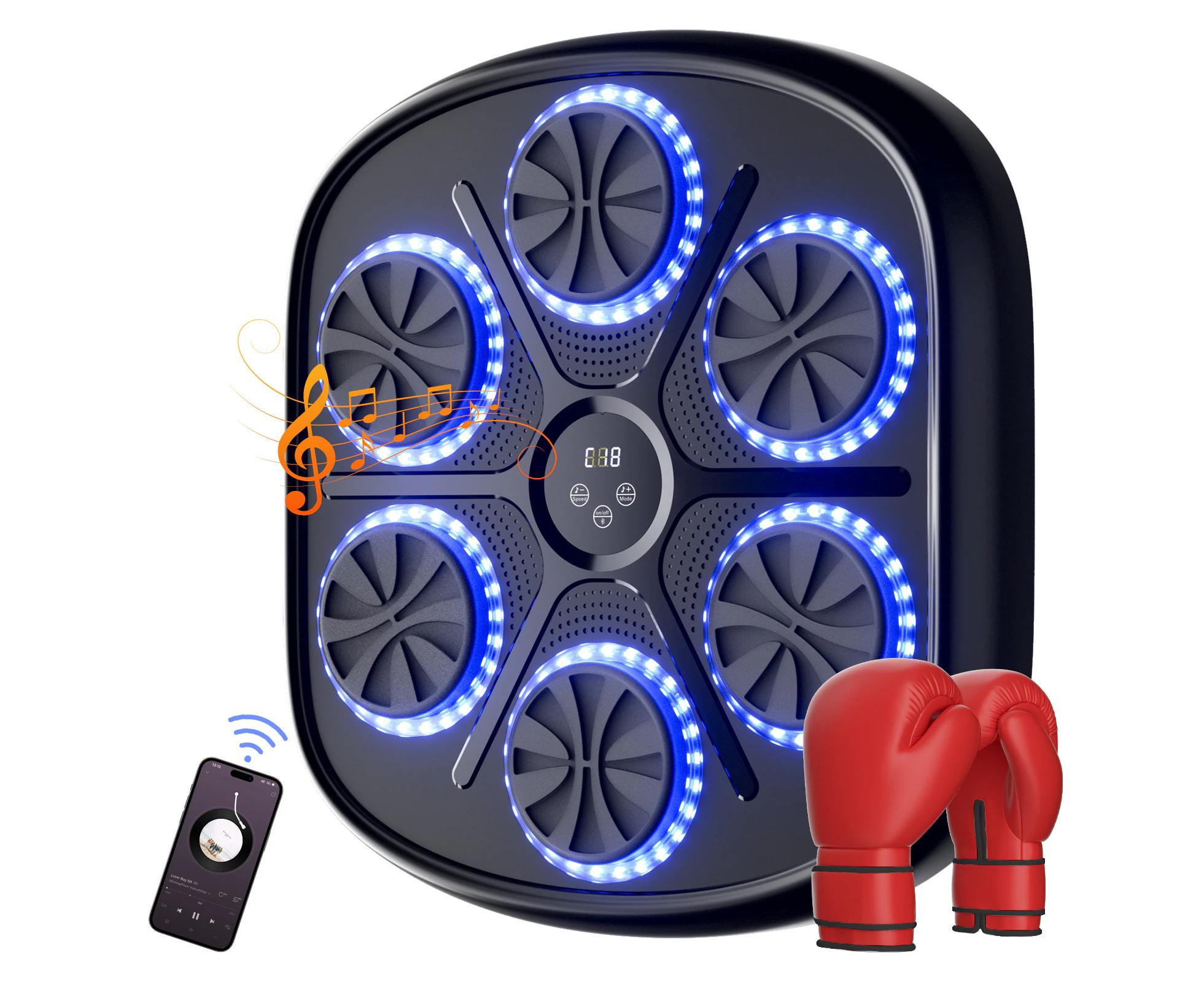 ADVWIN Music Boxing Machine, Wall Mounted Boxing Target, Boxing Music Workout Machine Punching Equipment for Kids Adults Home Reaction Strength Exercise