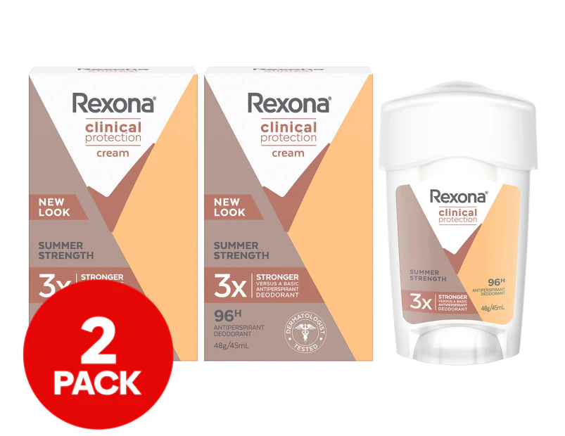 2 x Rexona Clinical Protection Antiperspirant Deodorant Summer Strength 48g