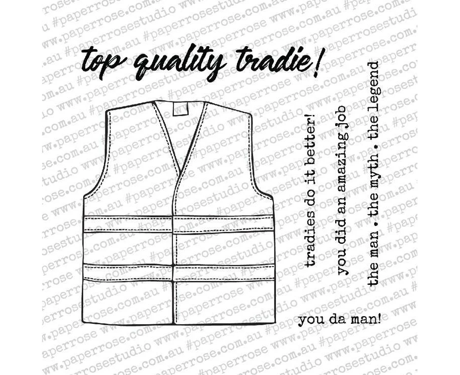 Paper Rose Clear Stamp - Tradie Vest (4x4) 18388