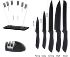 Knife Set with Block and Sharpener (7 Piece Set)