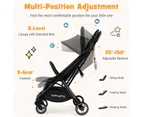 Giantex Folding Infant Stoller Portable Baby Stroller w/ Adjustable Canopy Self-Standing Gravity Folding Design Black