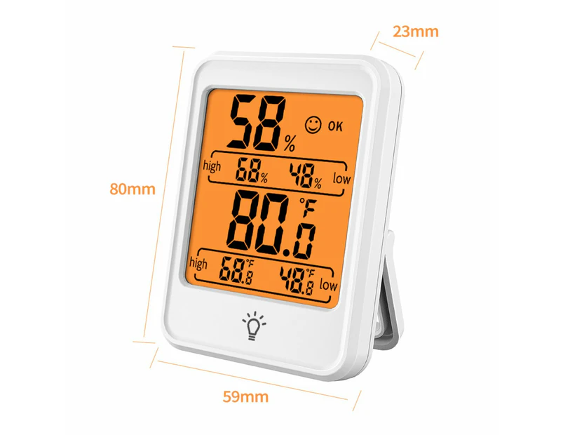 Gominimo 10 Seconds Refresh Rate Thermo Hygrometer No Backlight White