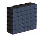 GOMINIMO Stackable Odour Prevention Durable Plastic Shoe Box Black 24 PCS