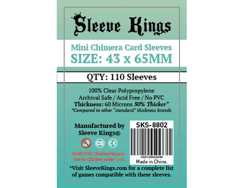 Sleeve Kings Board Game Sleeves Mini Chimera (43mm X 65mm) (110 Sleeves Per Pack)