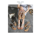 Flat Sandals for Women Summer Comfortable Dress Thong Flats Sandal-golden
