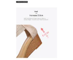 Women's Summer T-Straps Buckle Design Fashion Wedge Heel Sandals-Pink