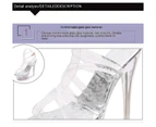 Women's Clear Heels Dressy Sandals Ankle-Strap Sandals-Stone pattern