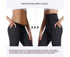 High Waisted Corset Waist Leggings Body Shape for Women Tummy Control Shape Yoga Pants-black