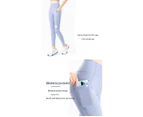 Women's Yoga Pant Tummy Control High Waist Running Leggings with Pocket-Misty Blue