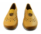 Flex & Go Anouk Womens Comfortable Leather Shoes Made In Portugal - Mandarine