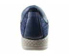 Flex & Go Amorette Womens Comfortable Leather Shoes Made In Portugal - Navy