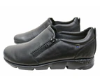 Flex & Go Hiedi Womens Comfortable Leather Shoes Made In Portugal - Black